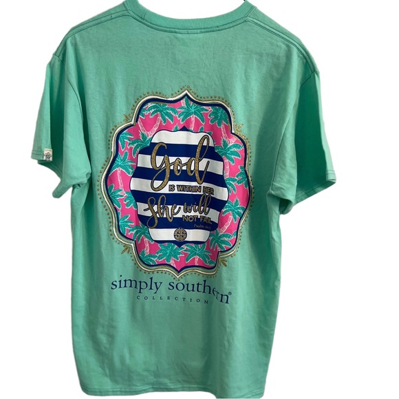 Simply Southern Tops - God Is Within Her She Will Not Fail Short Sleeve Tee by Simply Southern M